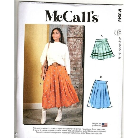 McCall's M8248 Misses 6 to 14 Pleated Skirts Uncut Sewing Pattern New - Picture 1 of 8